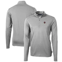 Men's Cutter & Buck Gray Boston College Eagles Big Tall Virtue Eco Pique Recycled Quarter-Zip Pullover Top