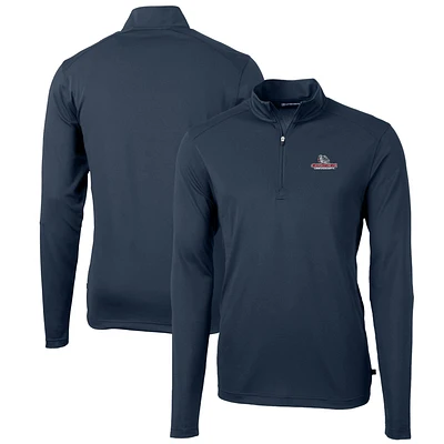 Men's Cutter & Buck Navy Gonzaga Bulldogs Big Tall Virtue Eco Pique Recycled Quarter-Zip Pullover Top