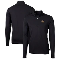 Men's Cutter & Buck LSU Tigers Big Tall Virtue Eco Pique Recycled Quarter-Zip Pullover Top