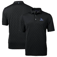 Men's Cutter & Buck Black Creighton Bluejays Big Tall Virtue Eco Pique Tile Print Recycled Polo