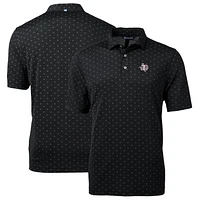 Men's Cutter & Buck Black Texas Southern Tigers Big Tall Virtue Eco Pique Tile Print Recycled Polo