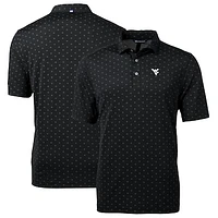Men's Cutter & Buck Black West Virginia Mountaineers Big Tall Virtue Eco Pique Tile Print Recycled Polo