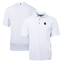 Men's Cutter & Buck White Cornell Big Red Tall Virtue Eco Pique Tile Print Recycled Polo