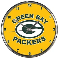 WinCraft Green Bay Packers Round Chrome Team Wall Clock