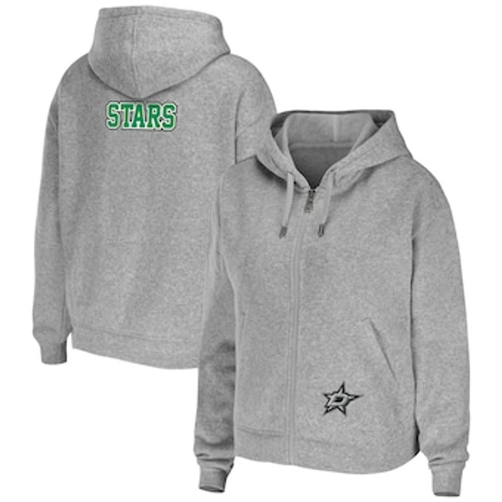 Women's WEAR by Erin Andrews Heather Gray Dallas Stars Full-Zip Hoodie