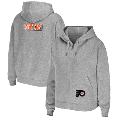 Women's WEAR by Erin Andrews Heather Gray Philadelphia Flyers Full-Zip Hoodie