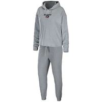 Women's WEAR by Erin Andrews Heather Gray Columbus Blue Jackets Logo Pullover Hoodie & Pants Sleep Set