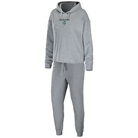 Women's WEAR by Erin Andrews Heather Gray Seattle Kraken Logo Pullover Hoodie & Pants Sleep Set