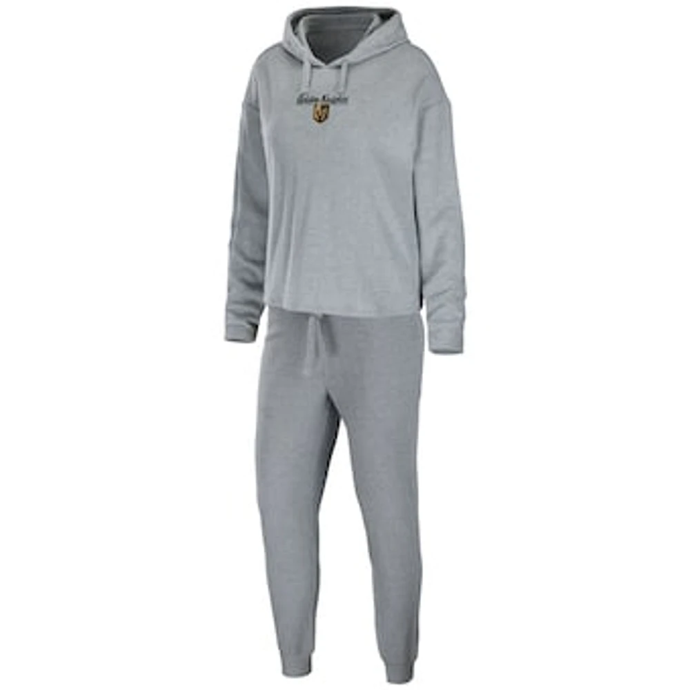 Women's WEAR by Erin Andrews Heather Gray Vegas Golden Knights Logo Pullover Hoodie & Pants Sleep Set