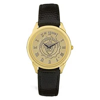 Men's Gold Robert Morris Colonials Medallion Leather Wristwatch