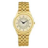 Men's Gold Carleton Knights Medallion Rolled Link Bracelet Wristwatch