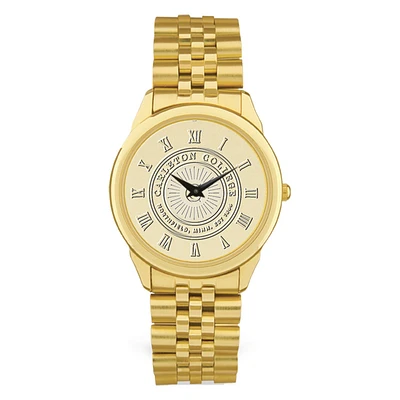 Men's Gold Carleton Knights Medallion Rolled Link Bracelet Wristwatch