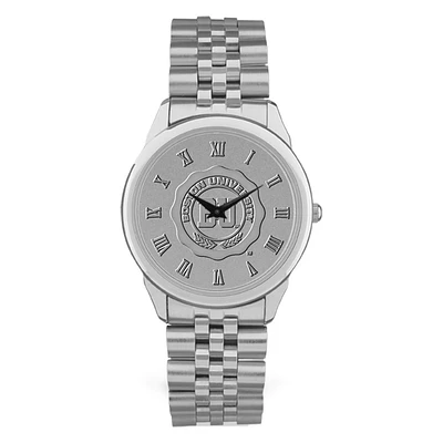 Men's Silver Boston University Medallion Rolled Link Bracelet Wristwatch