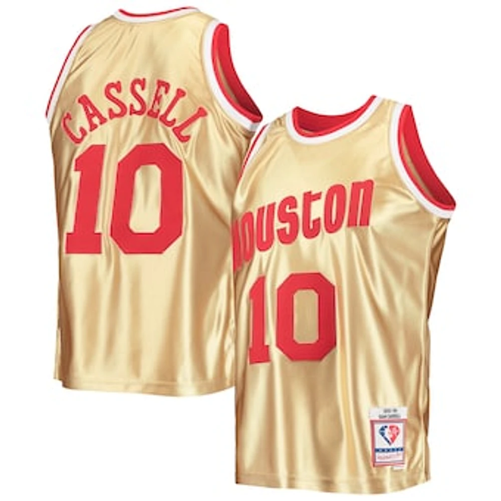 Men's Mitchell & Ness Sam Cassell Gold Houston Rockets 75th Anniversary 1993/94 Hardwood Classics Swingman Jersey