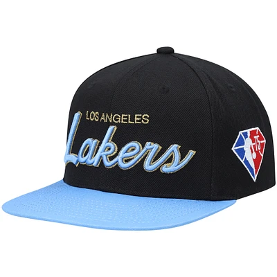 Men's Mitchell & Ness Black Los Angeles Lakers NBA 75th Anniversary Snapback Hat