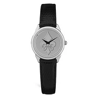 Women's Black Marymount Saints Medallion Leather Wristwatch