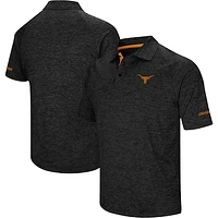 Men's Colosseum Heather Black Texas Longhorns Big & Tall Down Swing Raglan Polo