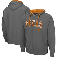 Men's Colosseum Charcoal Texas Longhorns Big & Tall Full-Zip Hoodie