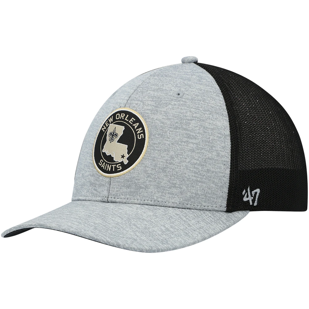 Men's '47 Heathered Gray/Black New Orleans Saints Motivator Flex Hat