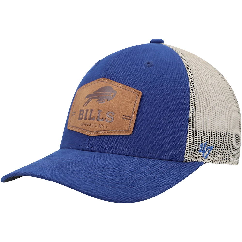 Men's '47 Royal/Natural Buffalo Bills Rawhide Trucker Adjustable Hat