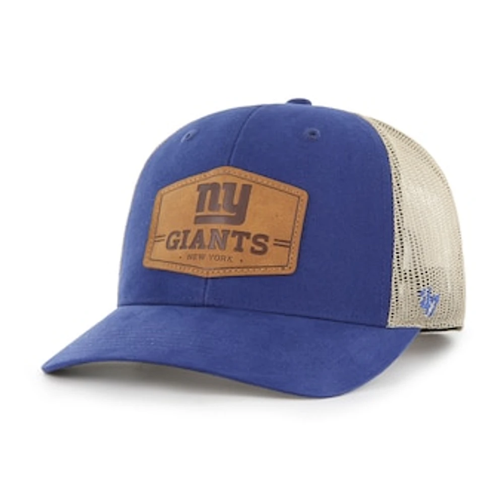 Men's '47 Royal/Natural New York Giants Rawhide Trucker Adjustable Hat