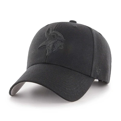 Men's '47 Black Minnesota Vikings  Tonal MVP Adjustable Hat