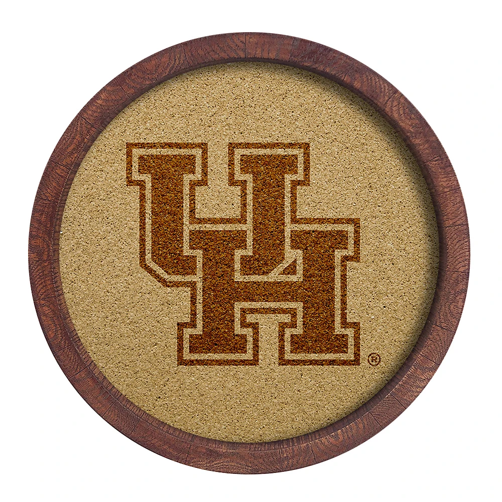 Houston Cougars 20.25'' Round Faux Barrel Framed Cork Board