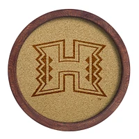 Hawaii Warriors 20.25'' Round Faux Barrel Framed Cork Board