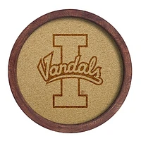 Idaho Vandals 20.25'' Round Faux Barrel Framed Cork Board