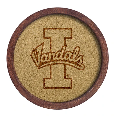 Idaho Vandals 20.25'' Round Faux Barrel Framed Cork Board