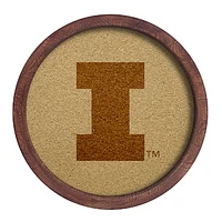 Illinois Fighting Illini 20.25'' Round Faux Barrel Framed Cork Board