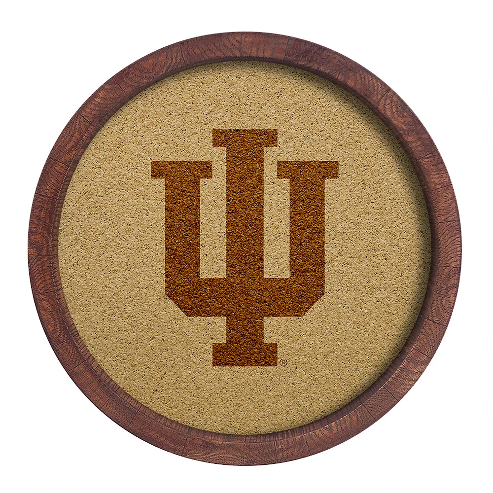 Indiana Hoosiers 20.25'' Round Faux Barrel Framed Cork Board