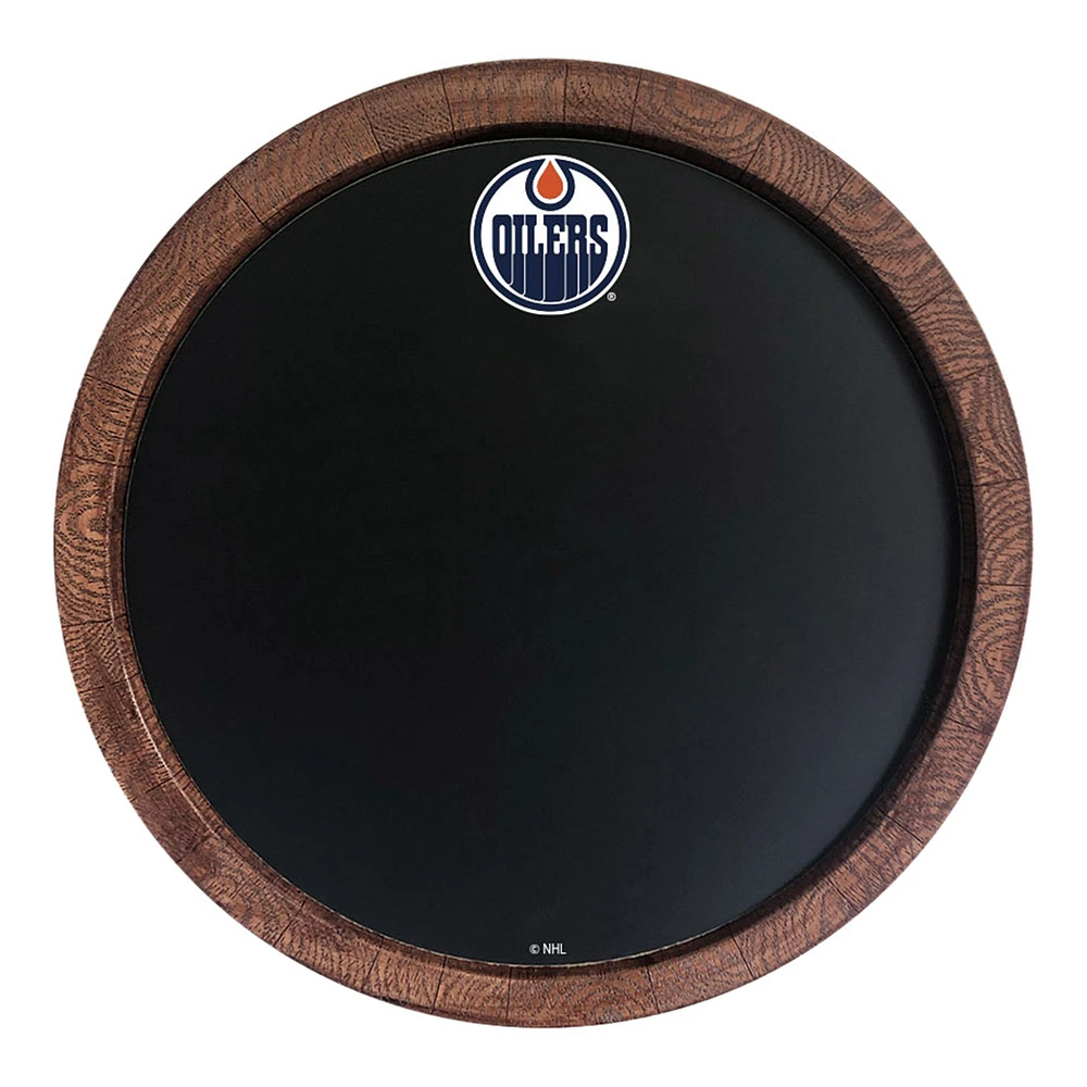 Edmonton Oilers 20.25'' Round Chalkboard Faux Barrel Top Sign