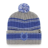 Men's '47 Graphite/Royal Indianapolis Colts Rexford Cuffed Knit Hat with Pom