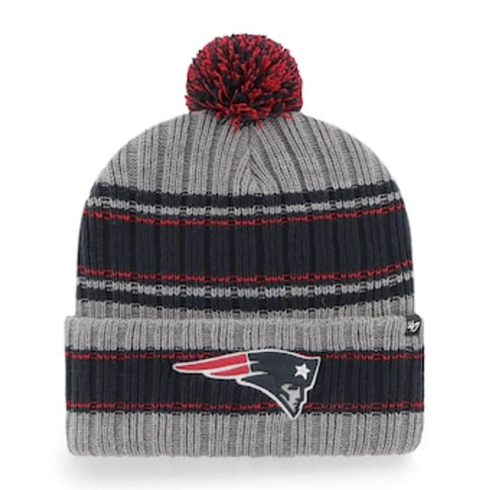 Men's '47  Graphite New England Patriots Rexford Cuffed Knit Hat with Pom