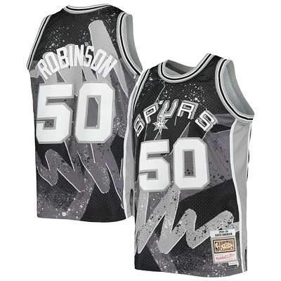 Men's Mitchell & Ness David Robinson Black San Antonio Spurs Hardwood Classics 1998/99 Hyper Hoops Swingman Jersey