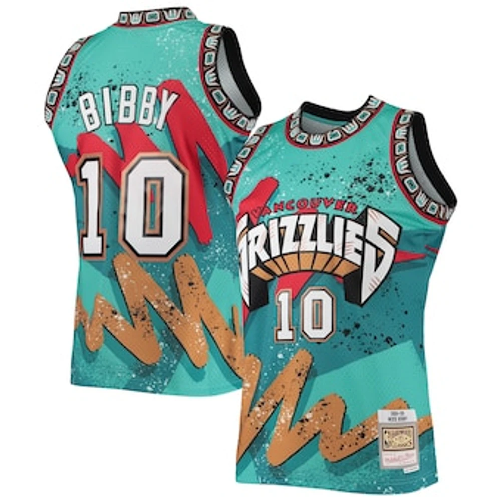 Men's Mitchell & Ness Mike Bibby Teal Vancouver Grizzlies Hardwood Classics 1998/99 Hyper Hoops Swingman Jersey