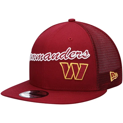 Men's New Era Burgundy Washington Commanders Lit Trucker 9FIFTY Snapback Hat