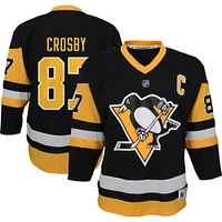 Youth Sidney Crosby Black Pittsburgh Penguins Captain Patch Home Replica Player Jersey