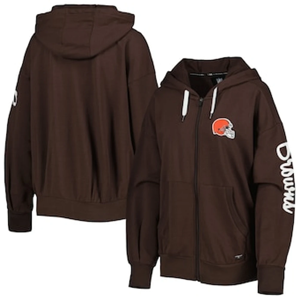 Women's MSX by Michael Strahan  Brown Cleveland Browns Emerson Lightweight Full-Zip Hoodie