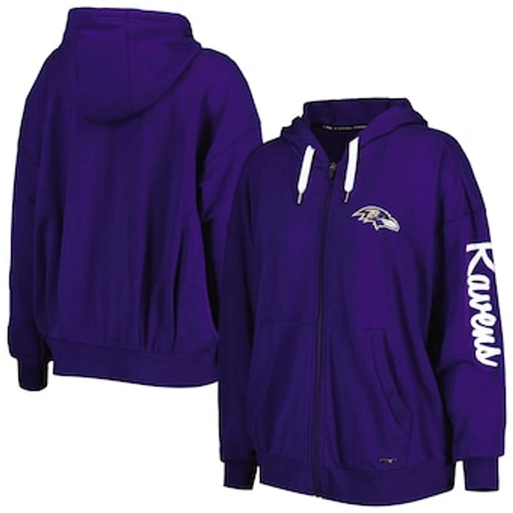 Women's MSX by Michael Strahan  Purple Baltimore Ravens Emerson Lightweight Full-Zip Hoodie