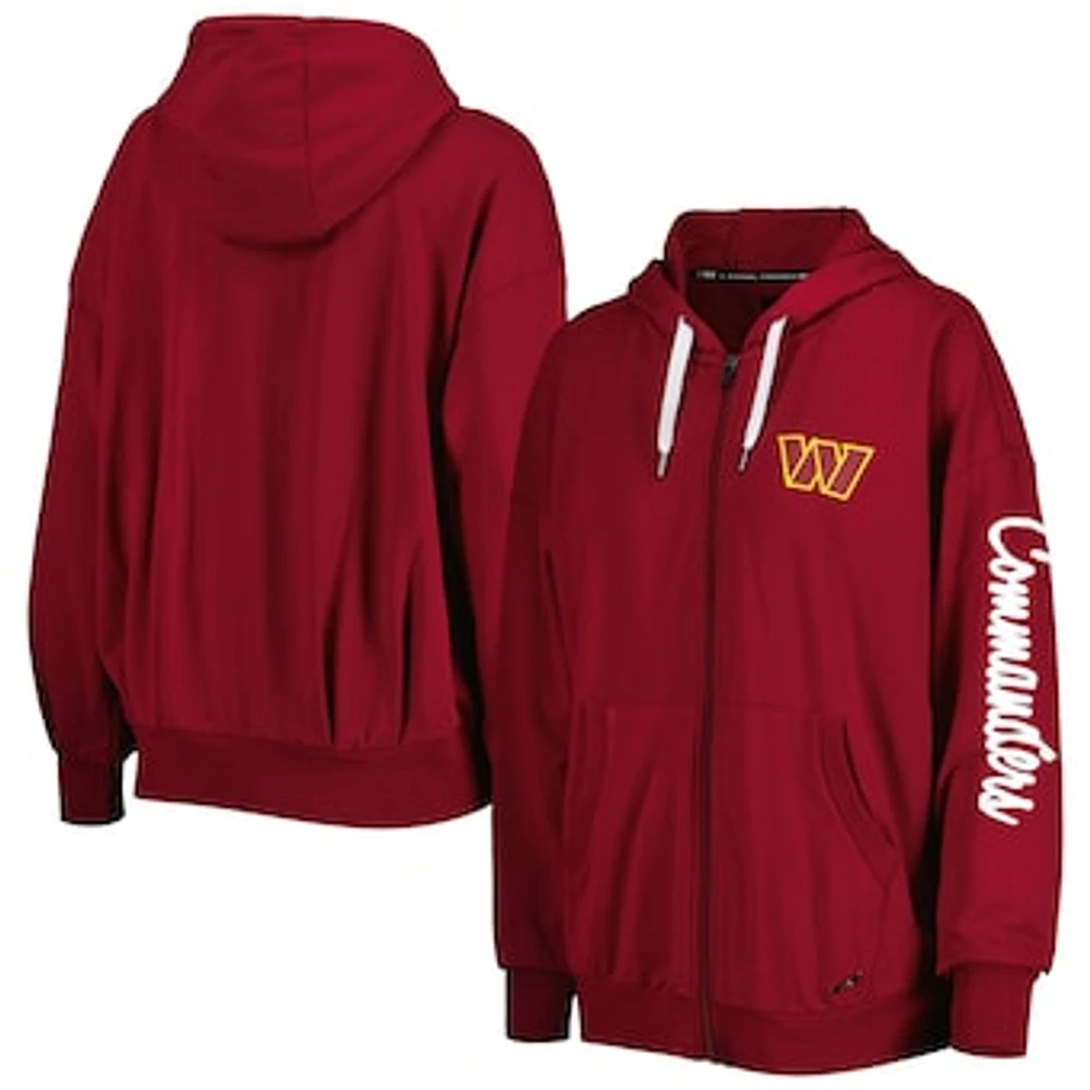 Women's MSX by Michael Strahan  Burgundy Washington Commanders Emerson Lightweight Full-Zip Hoodie