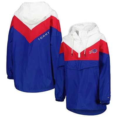 Women's Tommy Hilfiger White/Red Buffalo Bills Staci Half-Zip Hoodie Windbreaker Jacket