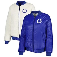 Women's G-III 4Her by Carl Banks Oatmeal/Royal Indianapolis Colts Switchback Reversible Full-Zip Jacket