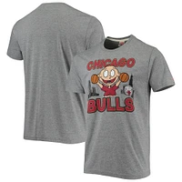 Men's Homage Heathered Gray Chicago Bulls NBA x Rugrats Tri-Blend T-Shirt