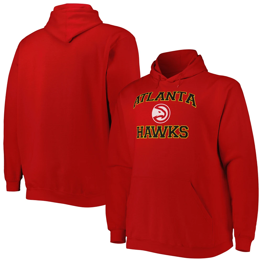 Men's Red Atlanta Hawks Big & Tall Heart Soul Pullover Hoodie