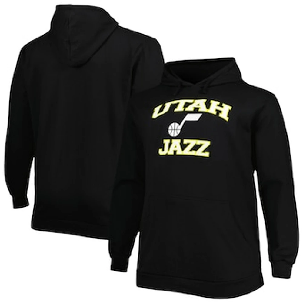 Men's Black Utah Jazz Big & Tall Heart & Soul Pullover Hoodie