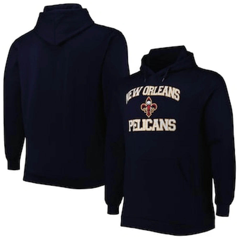 Men's Navy New Orleans Pelicans Big & Tall Heart Soul Pullover Hoodie