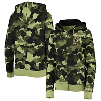 Women's New Era Green New York Yankees 2022 MLB Armed Forces Day Camo Full-Zip Hoodie