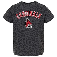 Youth Gameday Couture Leopard Ball State Cardinals All the Cheer T-Shirt